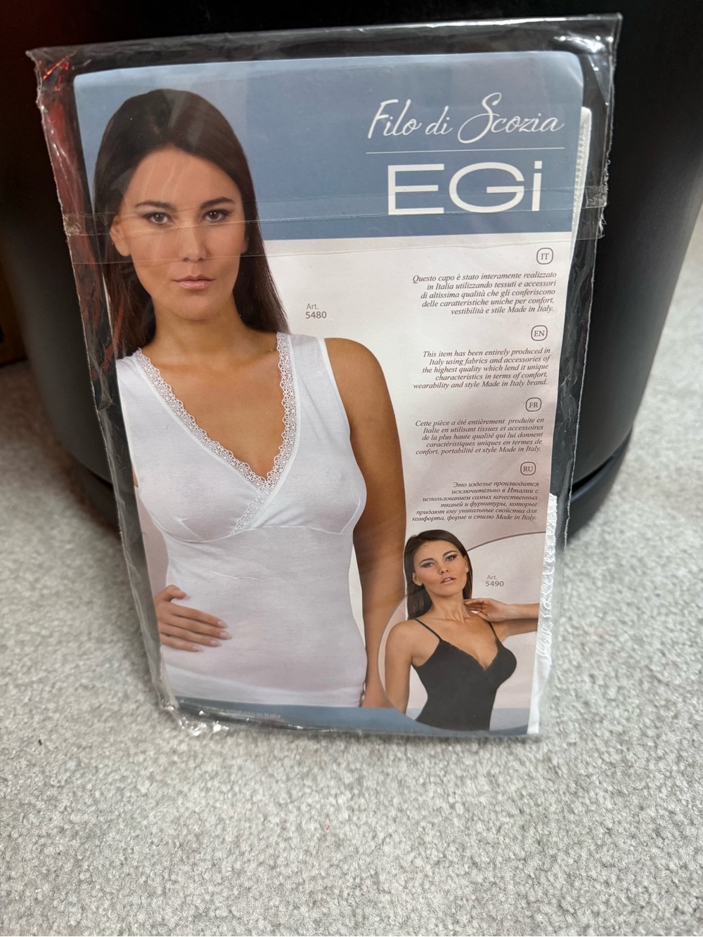 NWT Filo di Scozia Women's White Lace Trim Tank Top XL